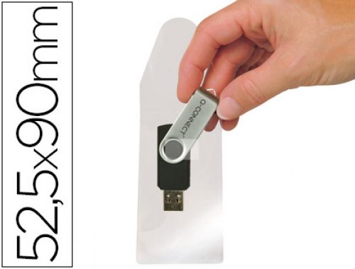 Bolsa autoadesiva q-connect para memorias usb capacidade para 10 unidades 52,5x 90 mm , Q-connect , 78092 , 5705831223509